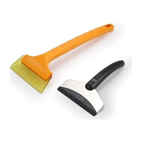 2 Pack Car Ice Scraper, Car Windshield Ice Scraper, Scratch Free Ice Scraper, Car Defrosting Tool, Plastic Rubber Scraper (1/5)