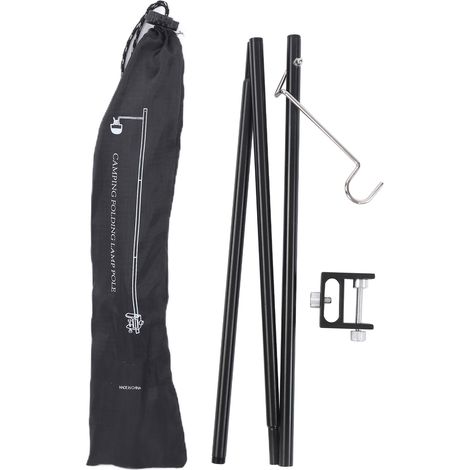 Zusammenklappbarer Campinglaternenständer aus Aluminiumlegierung mit Haken und Aufbewahrungstasche (1/5)