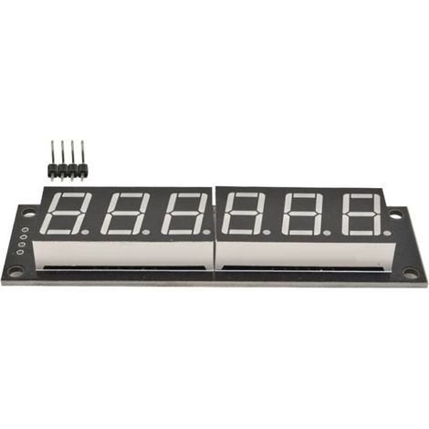 Geeignet für das TM1637 6-stellige 0,56-Zoll 7-Segment-Digitaluhrmodul mit weißer LED-Anzeige.