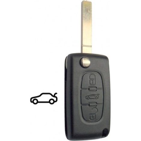 COQUE CLE ADAPTABLE PSA 3 BOUTONS LAME FRAISEE RETRACTABLE 8MM