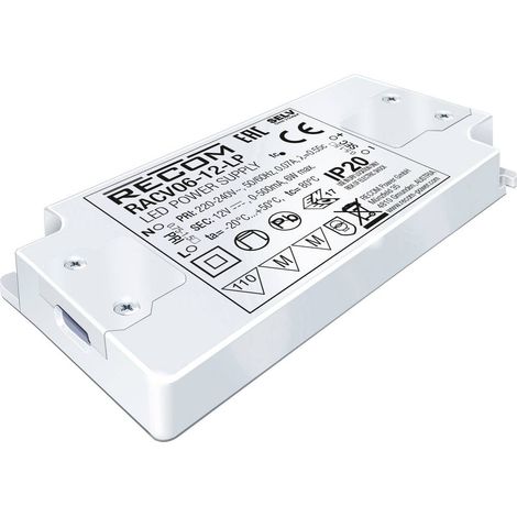 RECOM Driver per LED 6 W 0 - 500 mA 12 V/DC regolabile 1 pz.