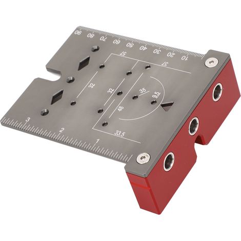 Guide de perçage pour charnières de porte d'armoire en alliage d'aluminium - Localisateur de trous pour le travail du bois - L (1/5)