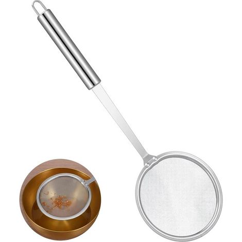 10 cm, Cucchiaio chiuso, Acciaio inossidabile, Setaccio da cucina, Acciaio inossidabile, Fine, Resistente al calore, Manico lungo, Cucchiaio grande, Filtro, Filtro a rete, Schiuma, Schiuma di grasso, (1/5)