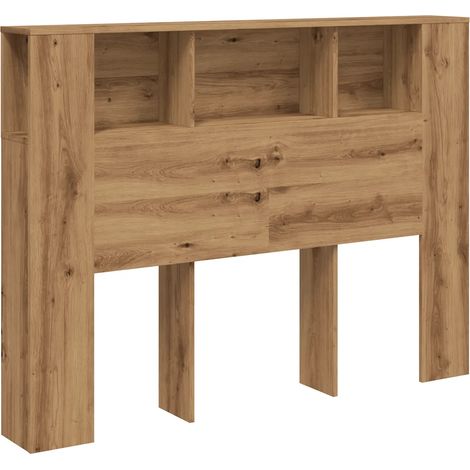 Testata letto libreria salva-spazio 140 x 18 x 102 cm elegante moderna in legno ingegnerizzato rovere artigianale 020050969