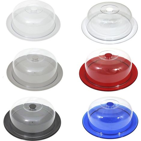 Contenitore con coperchio vassoio rotondo frigo porta dolci torta formaggio D32 - colorigenerali: nero (1/4)