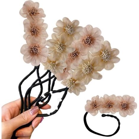 Magisches Haarband, für Hochsteckfrisuren als Hochzeitsgast, Boho-Frisuren, Haaraccessoire, Haarspange für kurzes oder langes Haar, weiß und rosa (1/4)