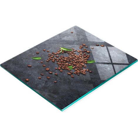 Tabla de madera templada decorativa multifuncional para cocina con diseño de granos de café, 60x52 cm. (1/5)