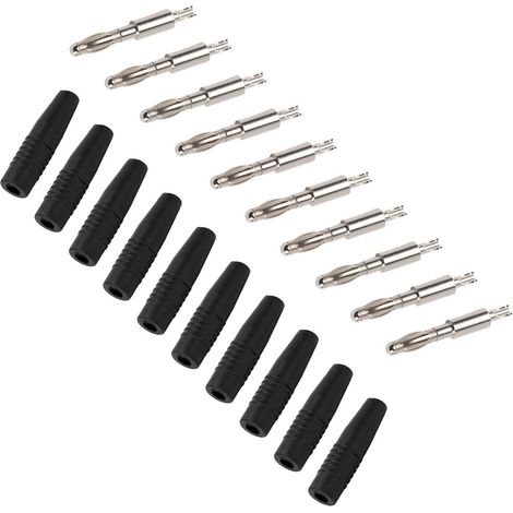 10 Connecteurs Banane 4mm Mâle pour Câbles de Test, Enceintes Audio et Projets DIY - Noir (1/5)
