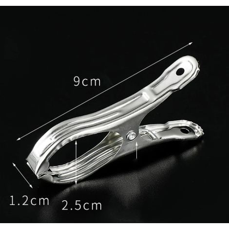 Pince intermédiaire de 9 cm, lot de 20 pinces de serre en acier inoxydable, pinces de serre coupe-vent en métal pour la maison et le jardin, pinces à linge pour sacs à goûter (1/2)