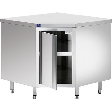 Meuble Inox d'Angle avec Porte Battante 1000 x 700 mm - Mastro