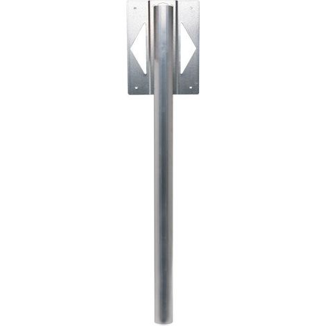 Renz – Pied aluminium H.116 X L.33 X P.5 cm – Finition mate – Support de boîte aux lettres – Couleur gris