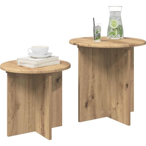 vidaXL Side Table Set with Storage 2 pcs Artisan Oak Engineered Wood