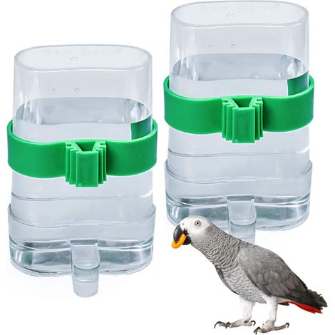 Mangeoire et Abreuvoir Automatique pour Oiseaux Distributeur d'Eau et de Nourriture pour Cage à Oiseaux Perroquet Perruche Canari Hamster (1/5)