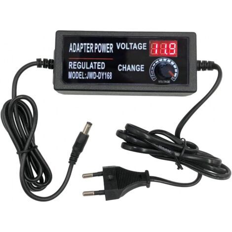 BUNTHAUS Alimentation réglable en tension DC 3-12V 5A avec affichage numérique, 60W Max 100-240V AC à DC 3V 4V 4.5V 5V 6V 7V 8V 9V 10V 12V Adaptateur secteur universel Convertisseur de transformateur