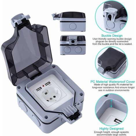 IP66 Waterproof Socket, Outdoor Wall Waterproof Socket, Dustproof Wall ...