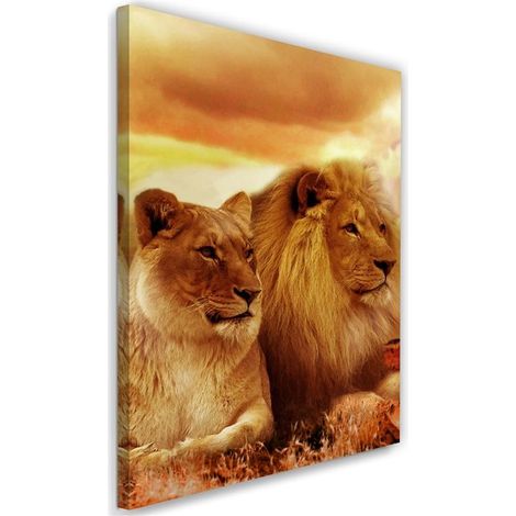 Quadro su tela, Leoni Africa Animali - 40x60 (1/5)