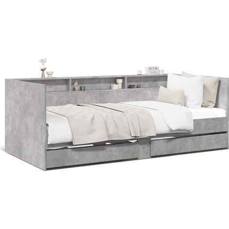 Maison Exclusive - Sofá cama con cajones sin colchón gris hormigó (1/5)