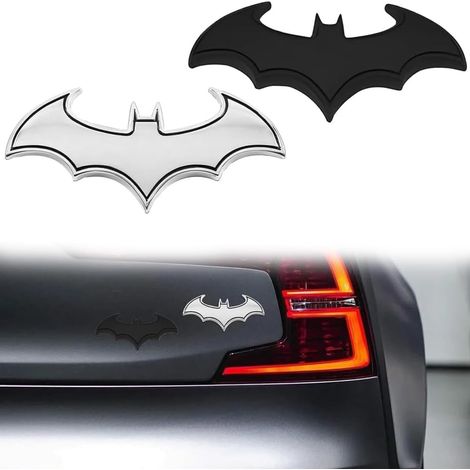 2 pcs Capot de Voiture Emblèmes, Emblème 3D en Acier Inoxydable Chauve-Souris Bat pour Voitures, Autocollant Voiture 3D en mblème Bat, Autocollant Métal Badge Bat, Autocollants de Moto (1/5)