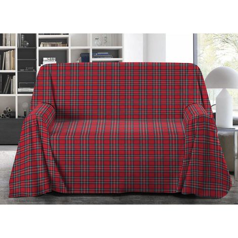 Telo Arredo Copritutto Multiuso Salvadivano In 100% Cotone Scozzese Kilt, misuraSingolocoloreKilt (1/5)