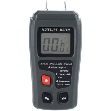 Compteur d'humidité du bois LCD numérique Testeur d'humidité Détecteur de fuite d'eau humide en bois pour matériau de construction en bois Murs en bois Plancher en papier (1/5)