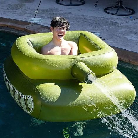 Bouée gonflable avec jet d'eau, jouet amusant pour les fêtes. (1/5)