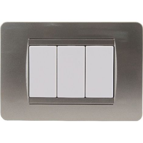 Placche Classic 503 3M tecnopolimero titanio Compmatibile Bticino Matix SD68003-07