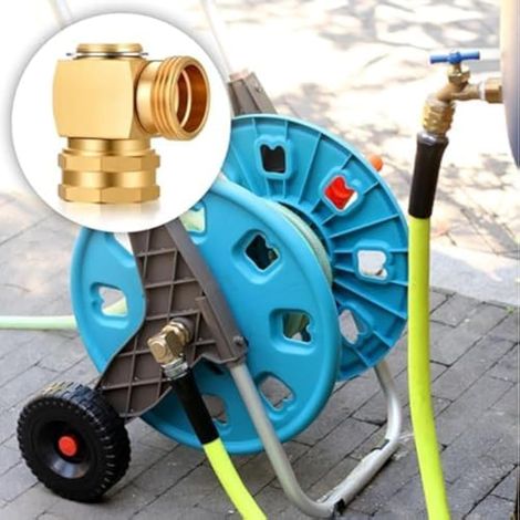 Raccord coudé pivotant en laiton 3/4 pouce pour tuyau d'arrosage, adaptateur de robinet pivotant à 180 degrés, raccord coudé pivotant à 180 degrés (1/3)