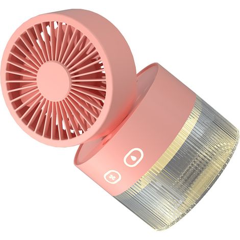 Mini Ventilateur Rafraîchissant Portable Repliable USB Brumisateur pour Bureau Maison Bibliothèque Rose (1/5)
