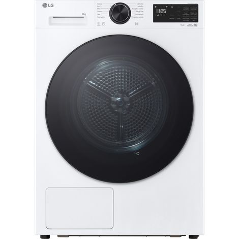 LG RNX5008TLB Asciugatrice Intelligente AI Dry 8 kg Classe B Bianco. Posizionamento dell'apparecchio: Libera installazione, Tipo di carica: Caricamento frontale, Sistema di asciugatura: Pompa di ca... (1/5)