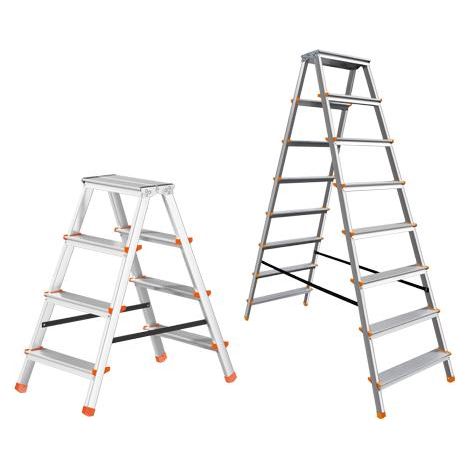 Scala in alluminio doppia salita con cavetto di rinforzo Tip Tap Brixo - 8 gradini