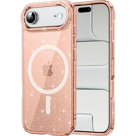 Custodia per iPhone Air, resistente a MagSafe, glitterata, oro traslucido (1/5)