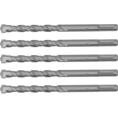 Lot de 5 forets à percussion rotatifs de 160 mm de longueur, à 2 goujures, à pointe carbure auto-centreuse, pour brique, pierre et béton (12 mm / 0,47 po). (1/5)