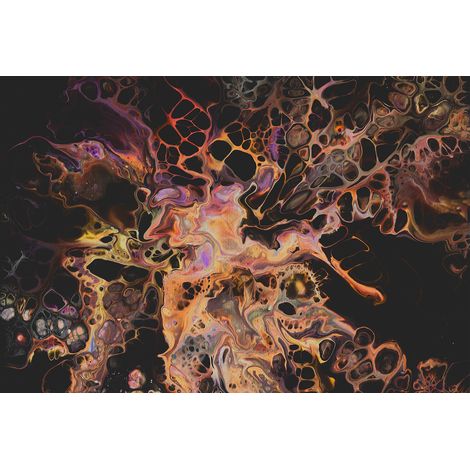 Papier peint panoramique imitation explosion couleur jaune, violet & noir Tapisserie panoramique originale pour salon Papiers peints panoramique abstrait cage d'escalier (1/2)