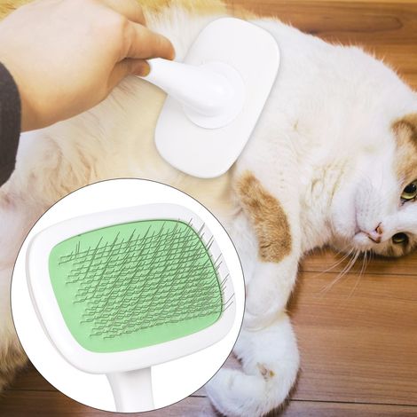 Peigne à aiguilles 360° pour le toilettage des animaux de compagnie, brosse nettoyante et démêlante pour chiens et chats, vert L (1/5)