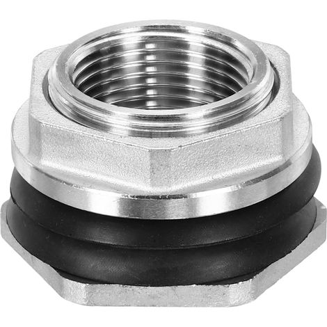 Raccord De Cloison 1" pour Seau De Pluie Éviers Aquariums Argent (1/5)