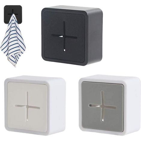 Porte-torchons autocollants silicone 3 pièces pour serviettes salle bain (1/5)