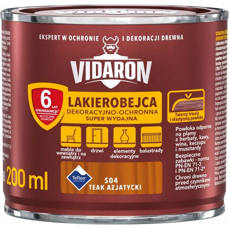 Vernice e tinta per legno Vidaron, teak asiatico, 0,2 l, 1 pz. (1/4)