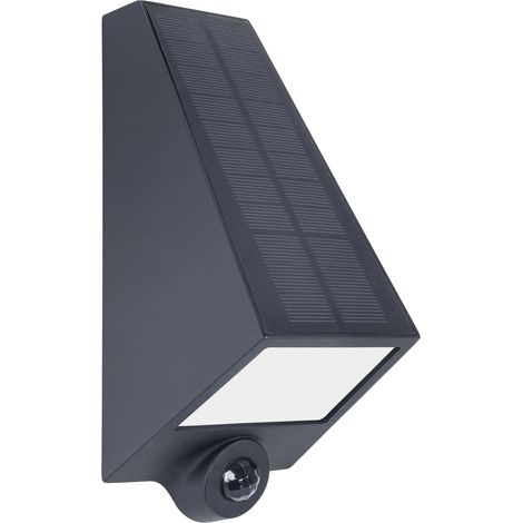 FORLIGHT Olaf Aplique Solar en Color Negro, con luz led Blanco cálido 3000K