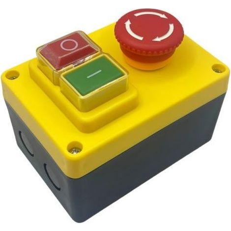 Einphasen-220-V-Ein-/Ausschalter, Sicherheitsschalter mit großem rotem Not-Aus-Knopf zum schnellen Abschalten von Frästischen und elektrischen Geräten (1/5)