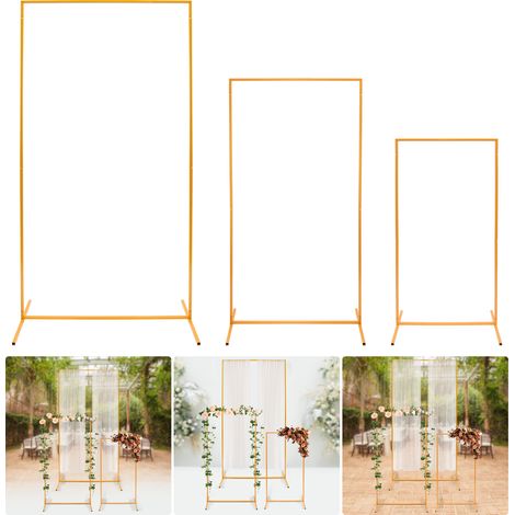 Support rectangulaire en métal pour toile de fond, structure à 3 ballons pour mariages et anniversaires (1/5)