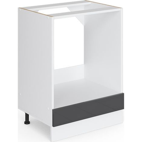Unterschrank R-Line, Anthrazit Hochglanz, 60 cm mit Großnische, ohne Arbeitsplatte, Vicco