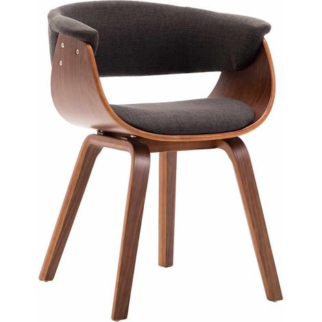 vidaXL Chaise à manger Gris Bois courbé et tissu (1/5)