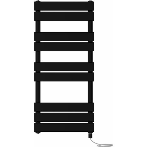Prefilled Electric Heated Towel Rail Radiator Flat Panel Warmer Ladder 1000x450mm Black (1/5)
