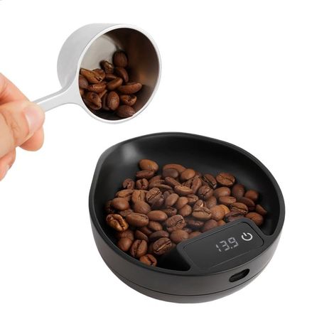 Kaffeebohnen-Messbecher, elektronische Waage und Kaffeebohnen-Messschale Espressowaage zum Wiegen und Dosieren von Kaffeebohnen digitale Präzisionswaage von 0,3 bis 1000 Gramm (0,1 Gramm).