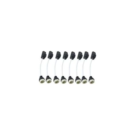 Confezione da 10 portalampade in ceramica GU10 con connettori per cavo, portalampade adattatori GU10 2A 250V con cavi isolati, adatti per lampadine LED GU10 e lampadine alogene a risparmio energetico 