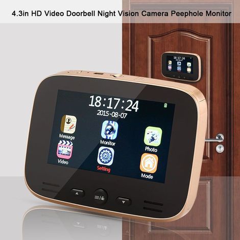 Sonnette de porte KLB de 4,3 pouces avec écran HD et vision nocturne-AquaForge