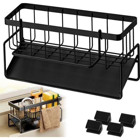 Support Eponge Evier et Organisation de Cuisine - Accessoire de Rangement pour Évier de Cuisine (1/5)