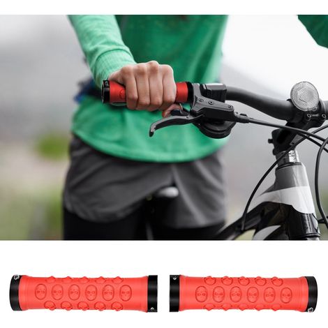 Poignées de guidon antidérapantes pour vélo de montagne (rouges) (1/5)