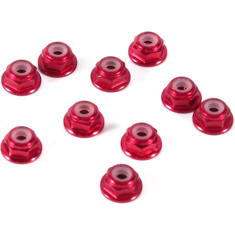 Zoternen Dadi esagonali autobloccanti, 10 pezzi Dado M2 Flangia in alluminio CNC Dadi metallici autobloccanti in nylon Dado esagonale rosso scuro