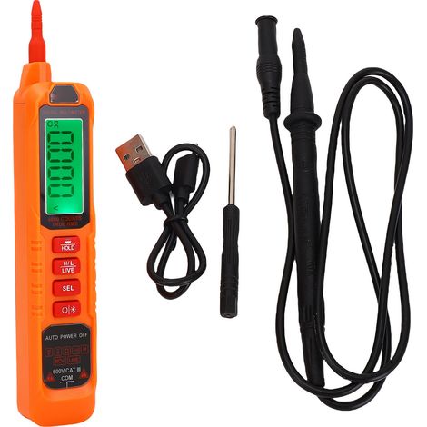 Tester di tensione AC/DC, 4000 conteggi, a penna, multimetro digitale senza contatto, misurazione del valore di resistenza. (1/5)